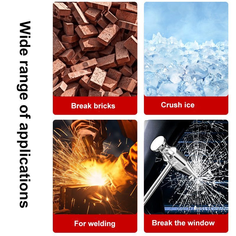 Safety Hammer, All Steel Spring Handle, Rust Detection, Multi-functional, Safe Escape, Crushed Ice Hammer Decoration Tool