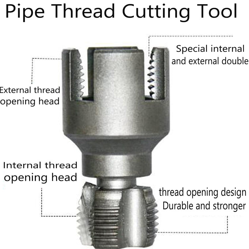 Pipe Thread Cutting Tool, Electric Drill Compatible Pvc Pipe Threader Kit, Thread Trimming and Angle Bolt Repair Tool, Garden Hose Thread Die