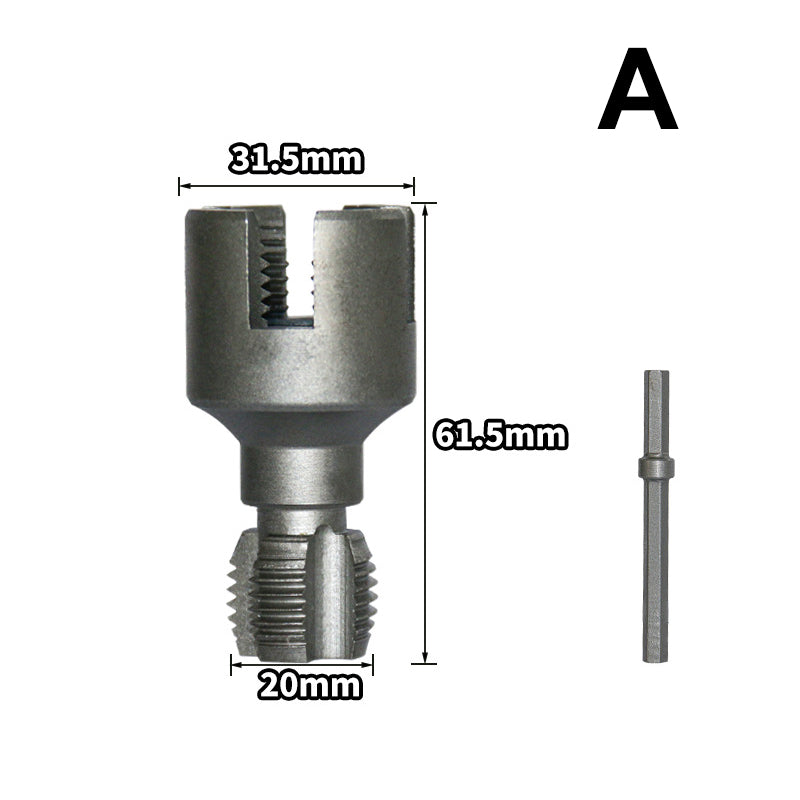 Pipe Thread Cutting Tool, Electric Drill Compatible Pvc Pipe Threader Kit, Thread Trimming and Angle Bolt Repair Tool, Garden Hose Thread Die