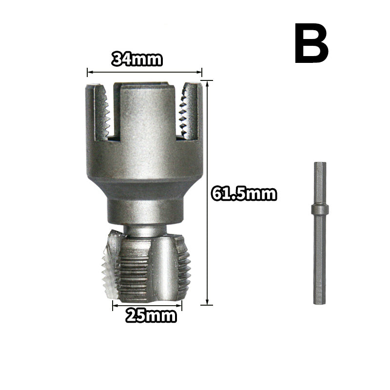 Pipe Thread Cutting Tool, Electric Drill Compatible Pvc Pipe Threader Kit, Thread Trimming and Angle Bolt Repair Tool, Garden Hose Thread Die