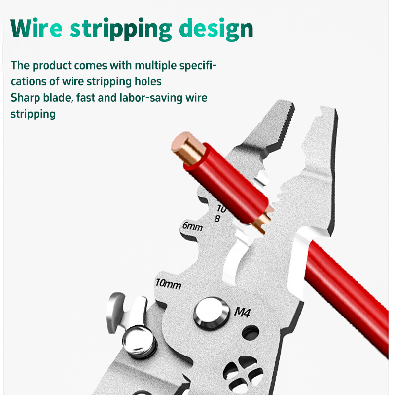 Multifunctional Foldable Wire Cutting, Splitting, Measuring And Stripping Pliers For Electricians