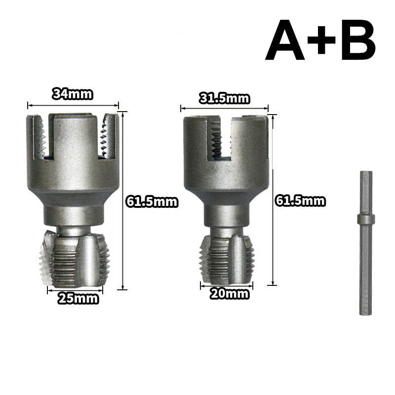 Pipe Thread Cutting Tool, Electric Drill Compatible Pvc Pipe Threader Kit, Thread Trimming and Angle Bolt Repair Tool, Garden Hose Thread Die
