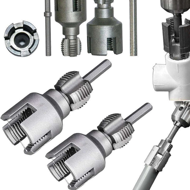 Pipe Thread Cutting Tool, Electric Drill Compatible Pvc Pipe Threader Kit, Thread Trimming and Angle Bolt Repair Tool, Garden Hose Thread Die