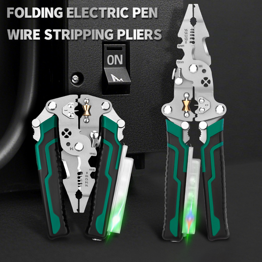 Multifunctional Foldable Wire Cutting, Splitting, Measuring And Stripping Pliers For Electricians