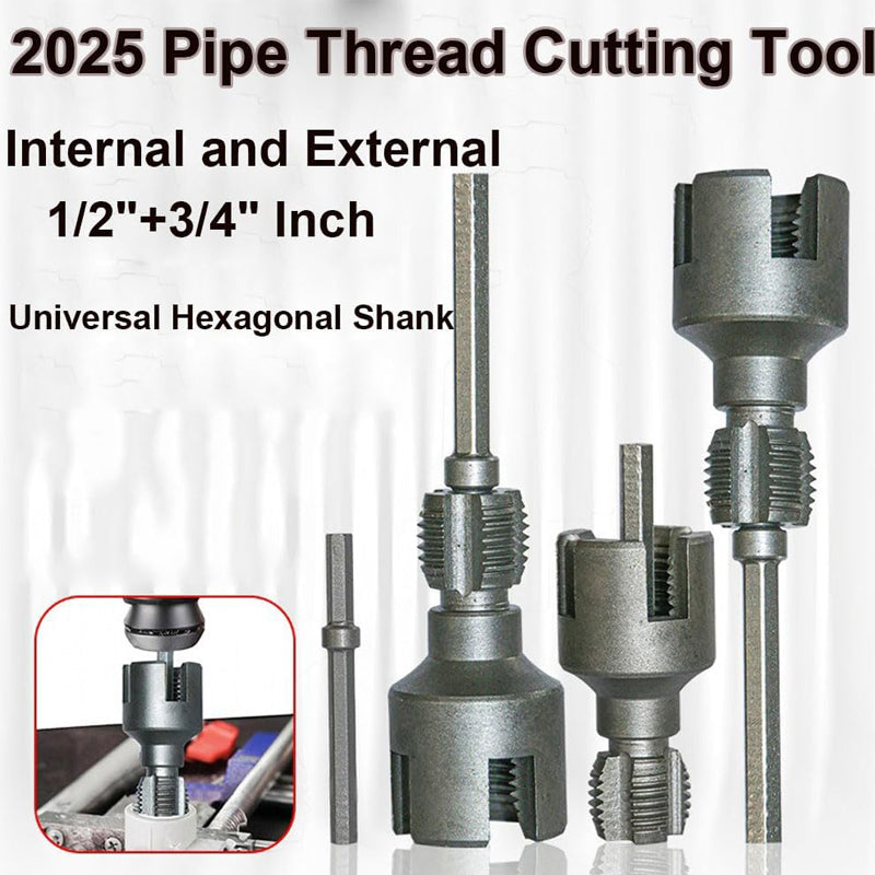 Pipe Thread Cutting Tool, Electric Drill Compatible Pvc Pipe Threader Kit, Thread Trimming and Angle Bolt Repair Tool, Garden Hose Thread Die
