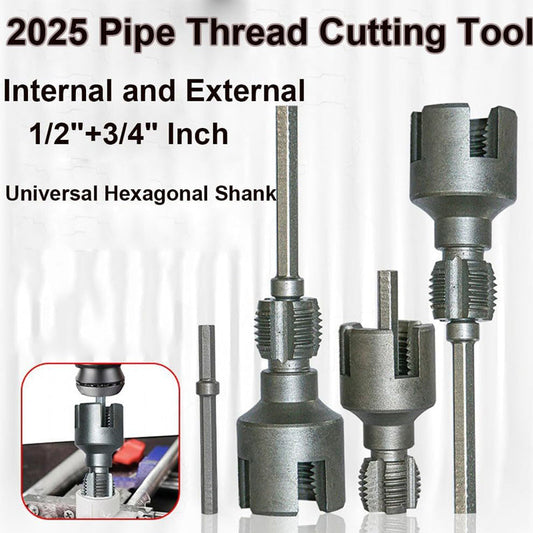 Pipe Thread Cutting Tool, Electric Drill Compatible Pvc Pipe Threader Kit, Thread Trimming and Angle Bolt Repair Tool, Garden Hose Thread Die