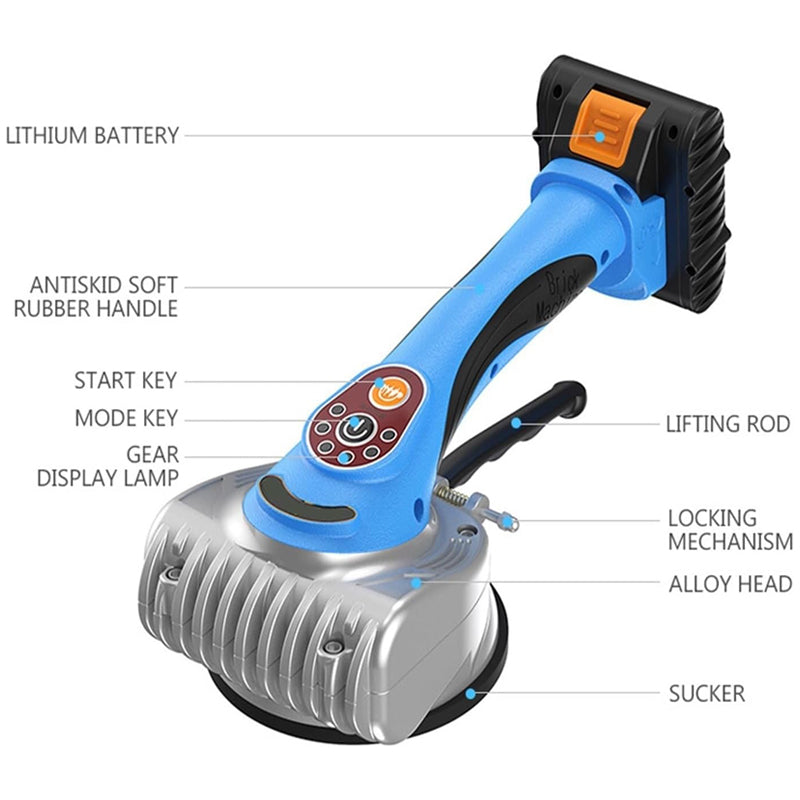 Tile Suction Cup - 16.8V Professional Tiling Tool， Tiling Plastering Machine Laying Tiles ，with 8000mAh Battery Automatic Floor Vibrator Leveling