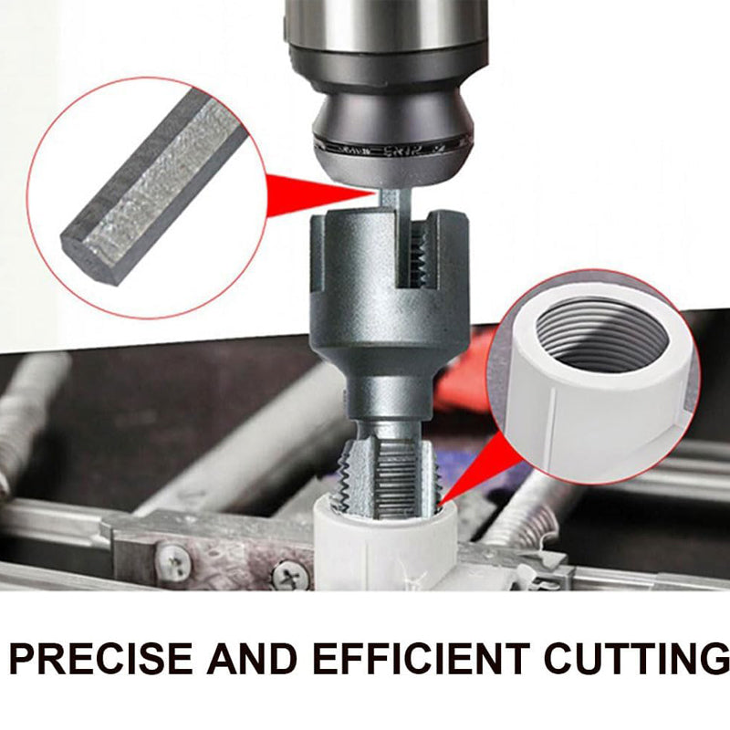 Pipe Thread Cutting Tool, Electric Drill Compatible Pvc Pipe Threader Kit, Thread Trimming and Angle Bolt Repair Tool, Garden Hose Thread Die