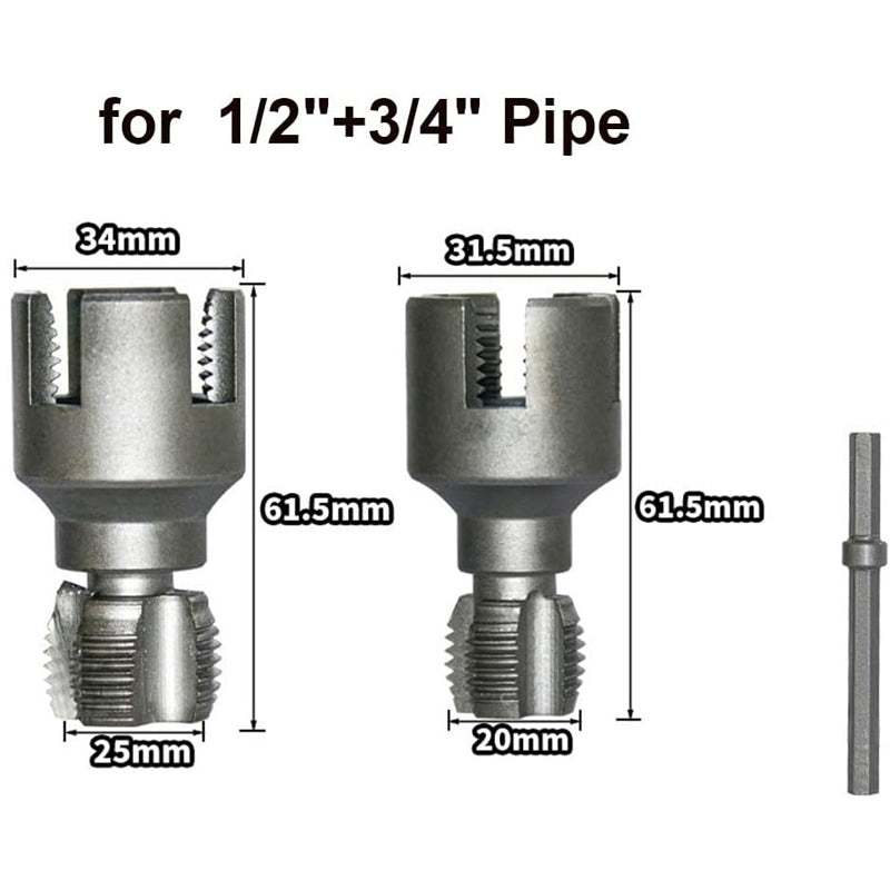 Pipe Thread Cutting Tool, Electric Drill Compatible Pvc Pipe Threader Kit, Thread Trimming and Angle Bolt Repair Tool, Garden Hose Thread Die