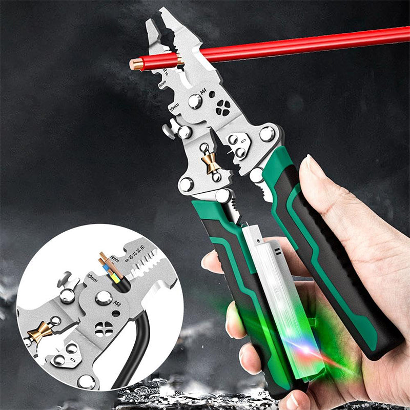 Multifunctional Foldable Wire Cutting, Splitting, Measuring And Stripping Pliers For Electricians