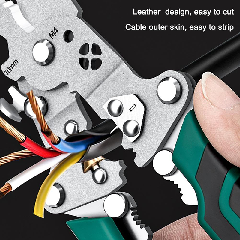 Multifunctional Foldable Wire Cutting, Splitting, Measuring And Stripping Pliers For Electricians