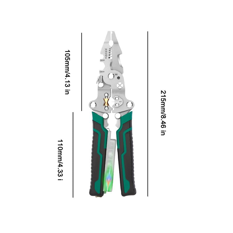 Multifunctional Foldable Wire Cutting, Splitting, Measuring And Stripping Pliers For Electricians